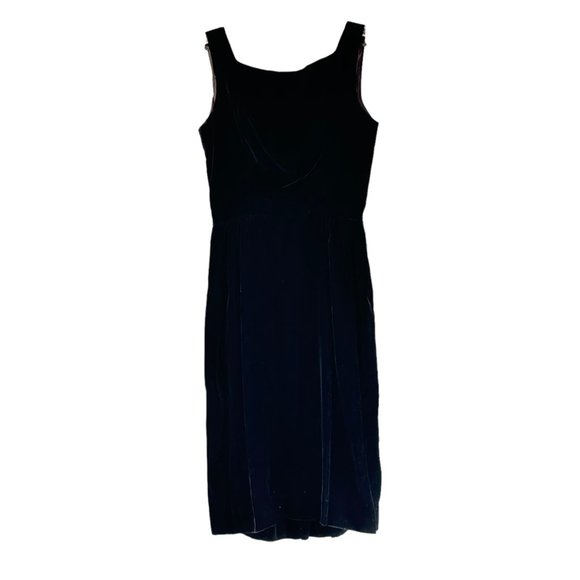 Vintage 60s Velvet Suit Dress Small Party ILGWU USA Black Jacket Audrey Hepburn - Picture 4 of 15